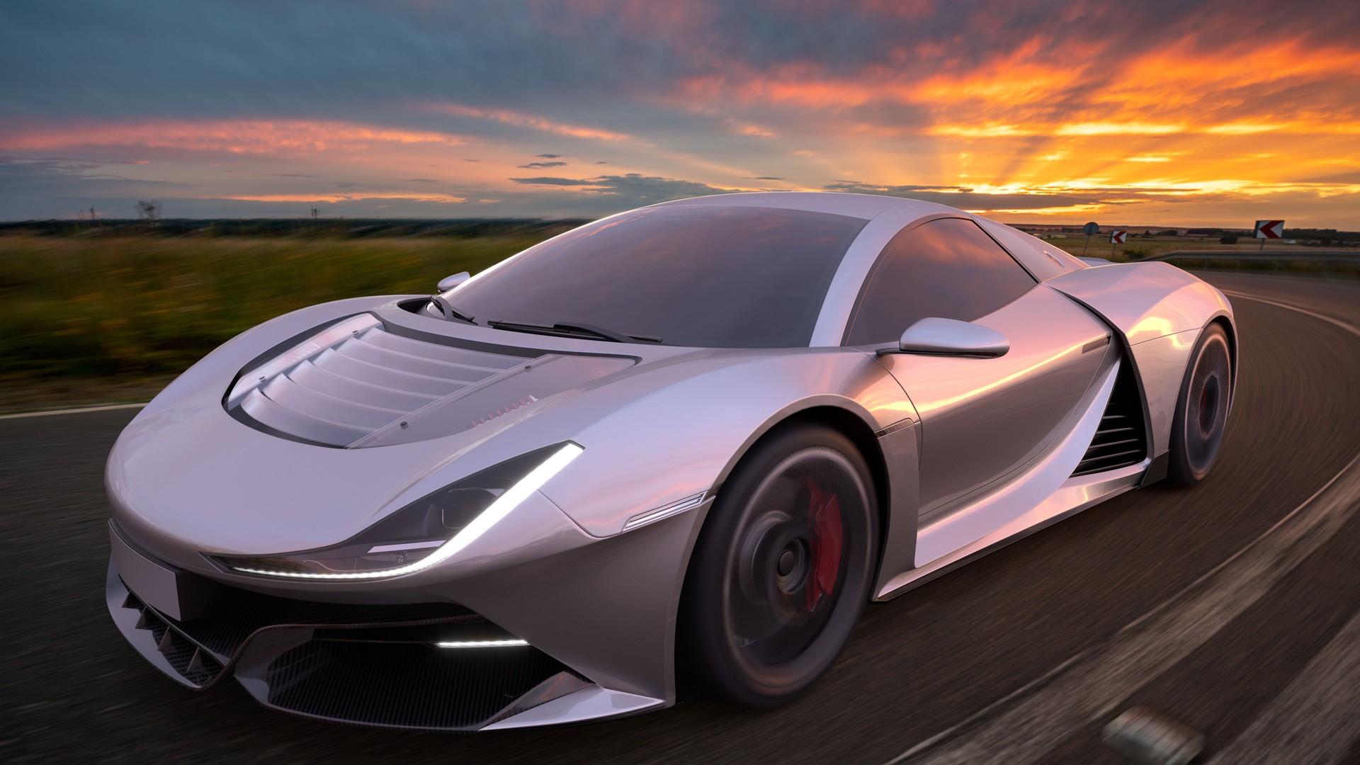Generic super sports car on the track